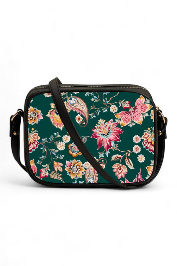 Floral Fantasy Green Print Cross body bag