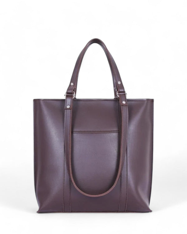 Dark Brown Double Handle Tote Bag