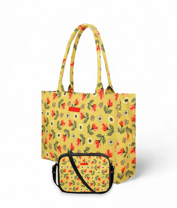 Blossom Print Bag With Cross Body Bag