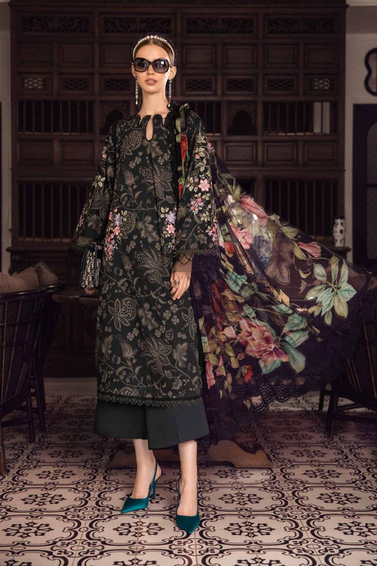 MARIA B - 3PC LAWN SHIRT WITH  PRINTED DUPATTA AND TROUSER-775