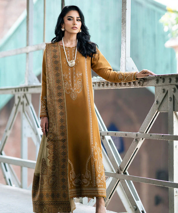 IZEL MUSAFIR 3PC Dhanak Embroidered Shirt With Digital Printed Shawl-266