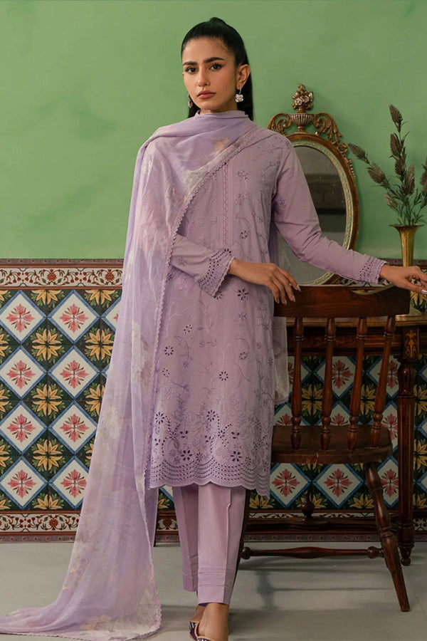 CROSS STITCH - 3PC LAWN EMBROIDERED SHIRT WITH CHIFFON EMBROIDERED DUPATTA AND TROUSER - 474