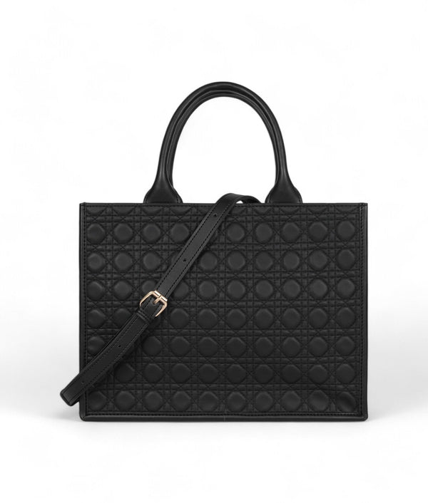 Black cube tote bag