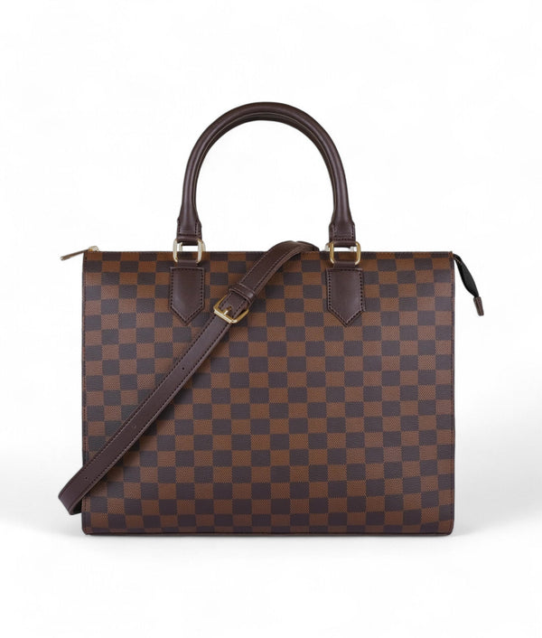 Dark brown Checksy checkered Handbag