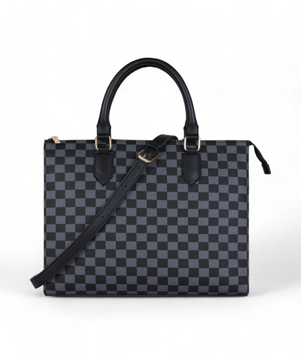 Black Checksy checkered Handbag