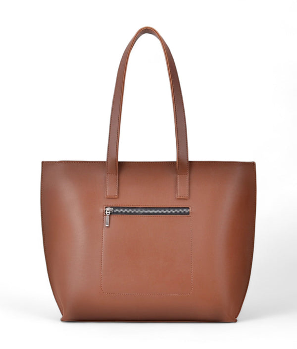 Brown-Stone Long Handle Tote Bag