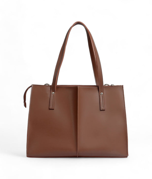 Brown Work Tote Bag