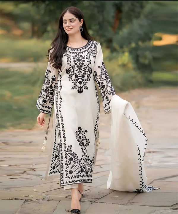 Jazmin Lawn 3PC Embroidered With Lawn Embroidered Dupatta-1031