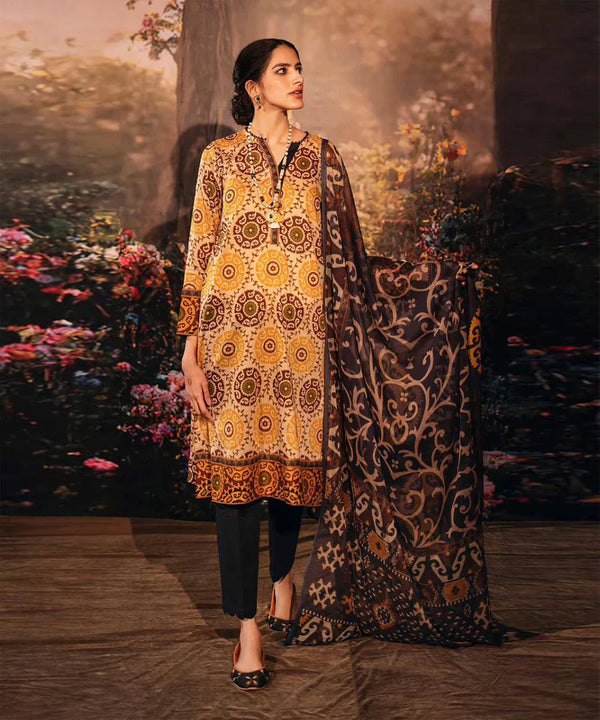 NISHAT 3PC Lawn Printed With Printed Voile Dupatta-754