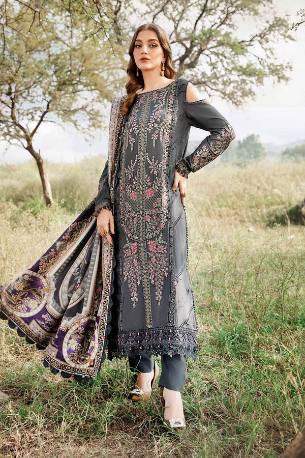 Maria B Lawn-3PC Embroidered with Digital Printed Dupatta-1075