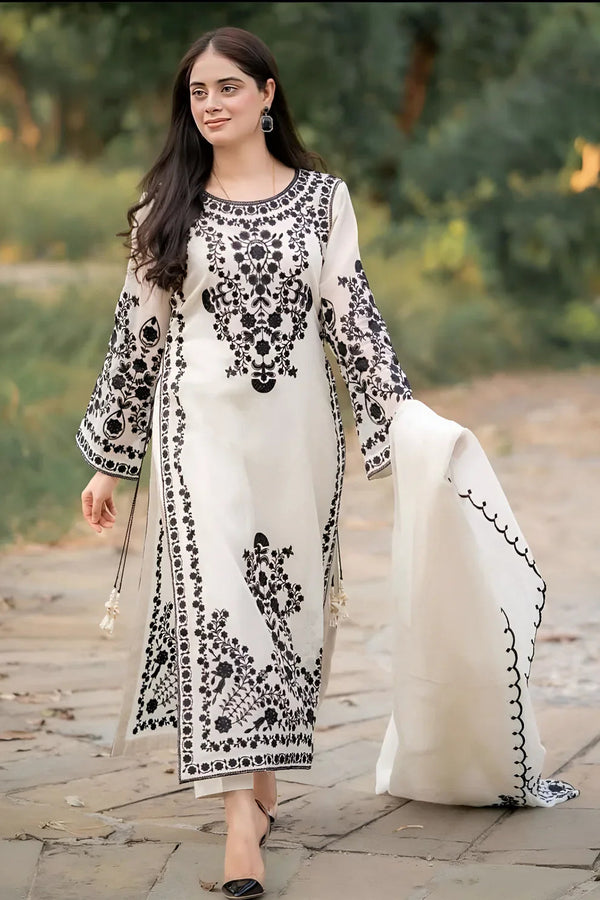 Jazmin Lawn 3PC Embroidered With Lawn Embroidered Dupatta-1031