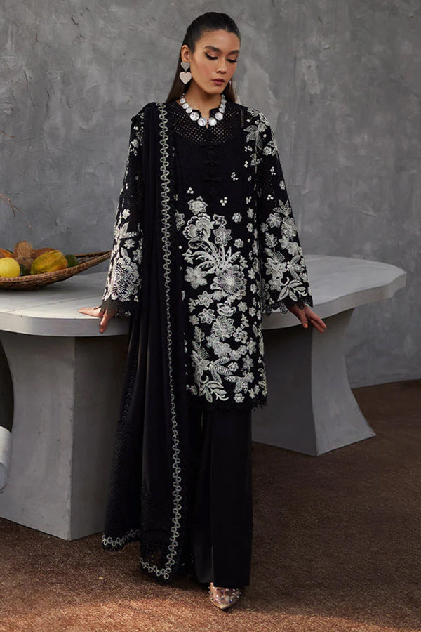 SANA YASIR - 3PC LAWN EMBROIDERED SHIRT WITH CHIFFON EMBROIDERED DUPATTA AND TROUSER - 441