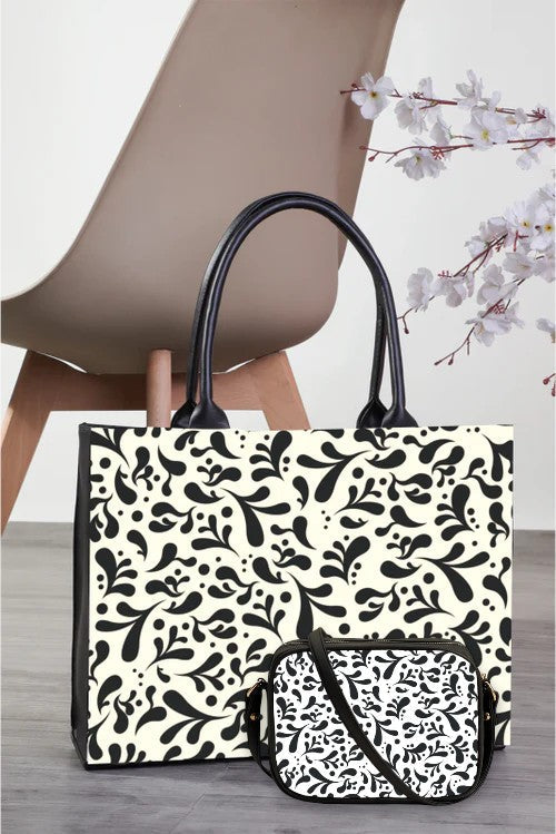 Nature Print Bag With Cross Body Bag