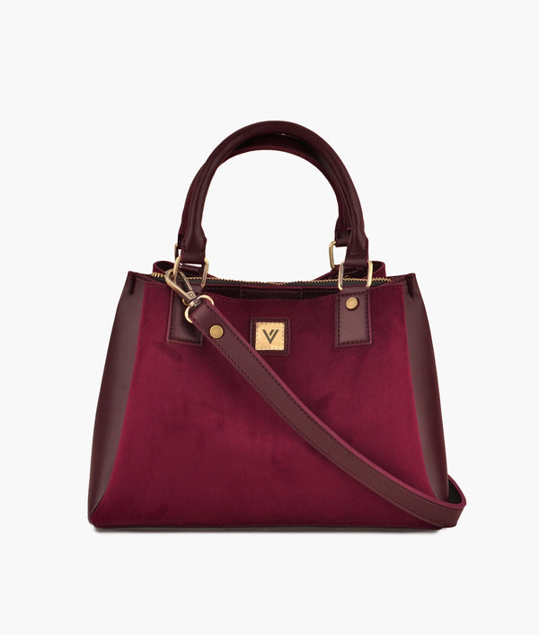 Burgundy Suede Minute Bag