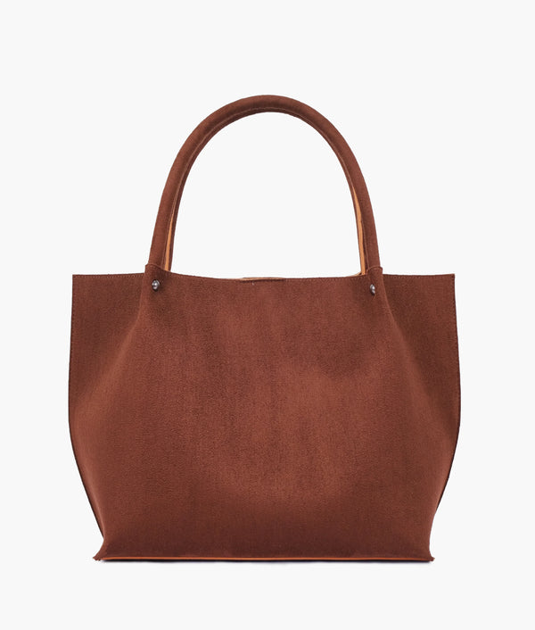 Brown-Star Suede Tote Bag