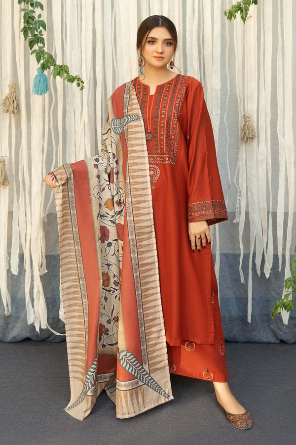 URGE Lawn 3PC Embroidered Shirt with Digital Printed Dupatta-1192