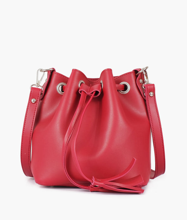 Maroon bucket bag